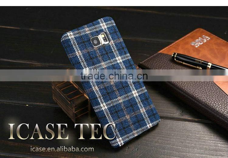 2016 New British Plaid Style Back Cover for Samsung Galaxy S6 Edge Plus, the Soft Cloth for Samsung Galaxy S6 Edge Plus Case