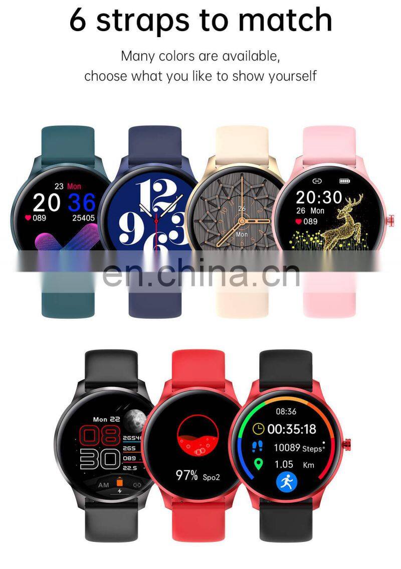 LW29 Women Men Smart Watch Message Reminder Sleep Monitoring Music Player Exercise Heart Rate Smart Watch Round Shape
