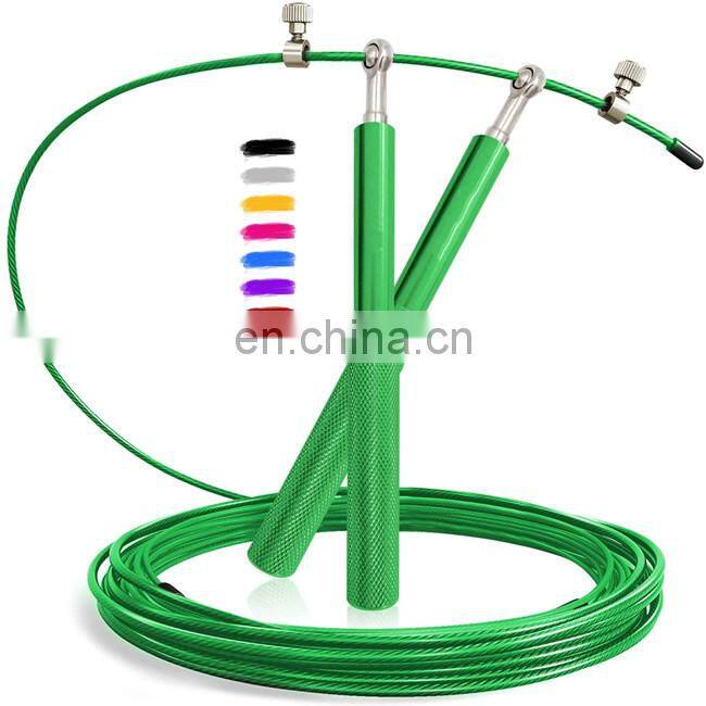 High Speed Skipping Rope Tangle-Free with Self-Locking Screw-Free Design Rope-Adjustable (2 Cables) Aluminum Alloy Non Slip Hand