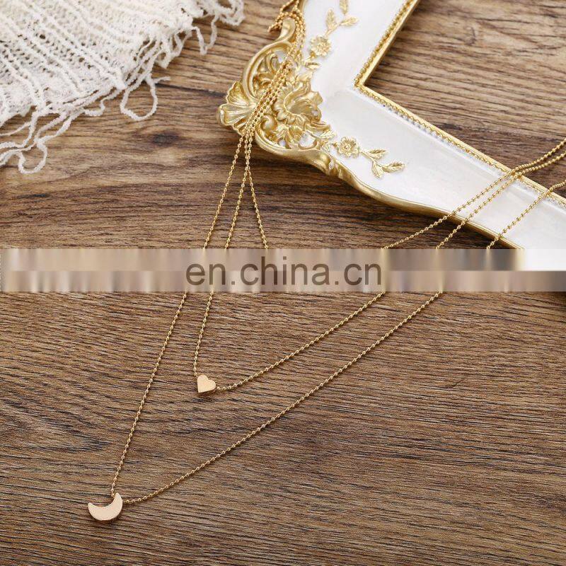 Bohemian Gold Moon Choker Necklace for Women Chains Statement Necklace Star Map Heart Pendant Necklaces Boho Jewelry Gift