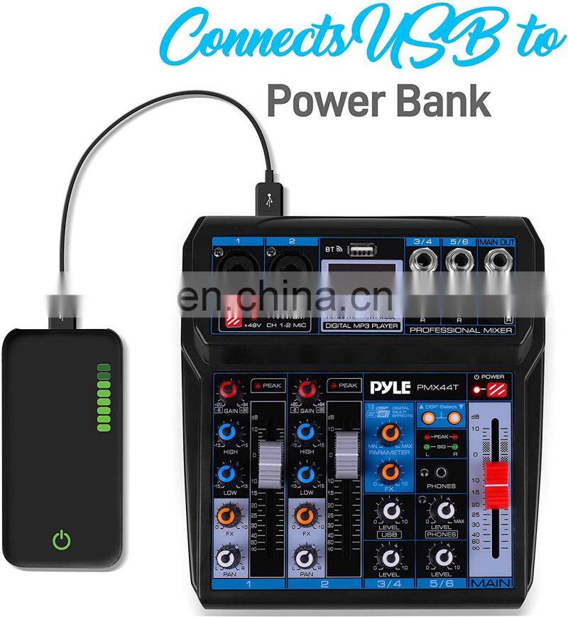 Professional Wireless DJ Audio Mixer - 6-Channel BT Compatible DJ Control