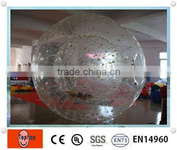 hot sale transparence colorfull grass tpu pvc inflatable body zorb balls on snow for kids 2.6m/2.8m