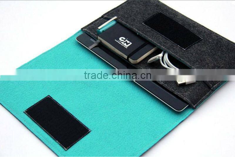 online wholesale fashion comfortale healthy blue 2.5 mm wool felt case for 4ipad with mini notebook earing pen holder in side