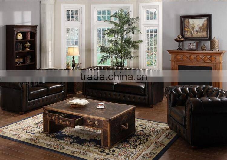 Antique Home Furniture Chesterfield Sofa Set/Home furniture Antique Appearance leather sofa