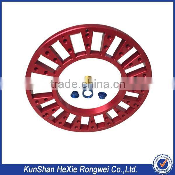 cnc precision engraving machine parts red anodized alunminum