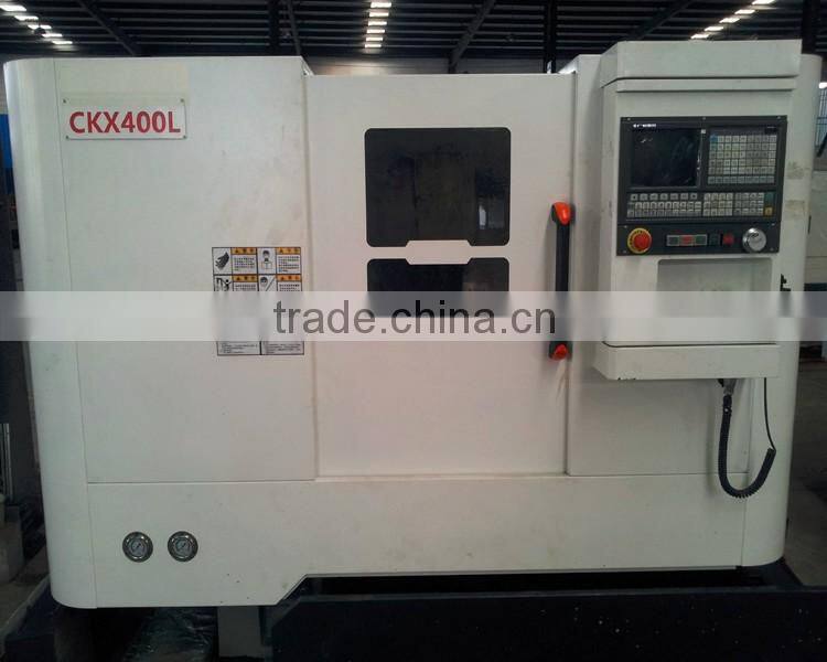 CKX400L Slant Bed Cnc Lathe for processing aluminum pulley/metal lathe with 8/12 station tool turret 8" hydraulic chuck china