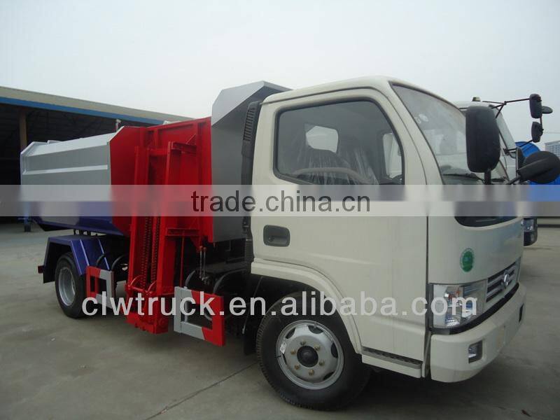 Low Price Dongfeng 5000L hydraulic lifter garbage truck