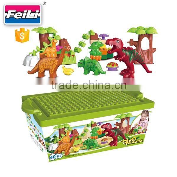 hot sell educational toys for kids dinosaur park large plastic building blocks