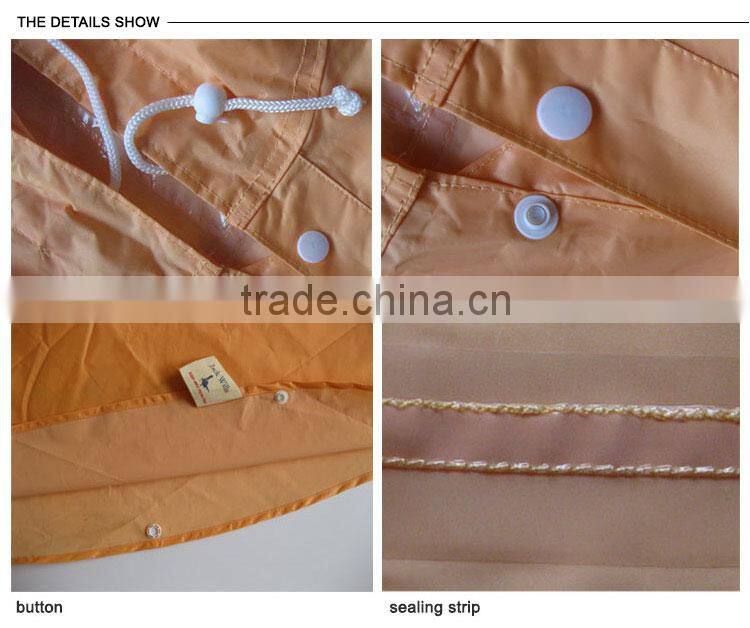 YANLI high quality pvc waterproof,windproof poncho raincoat for adult