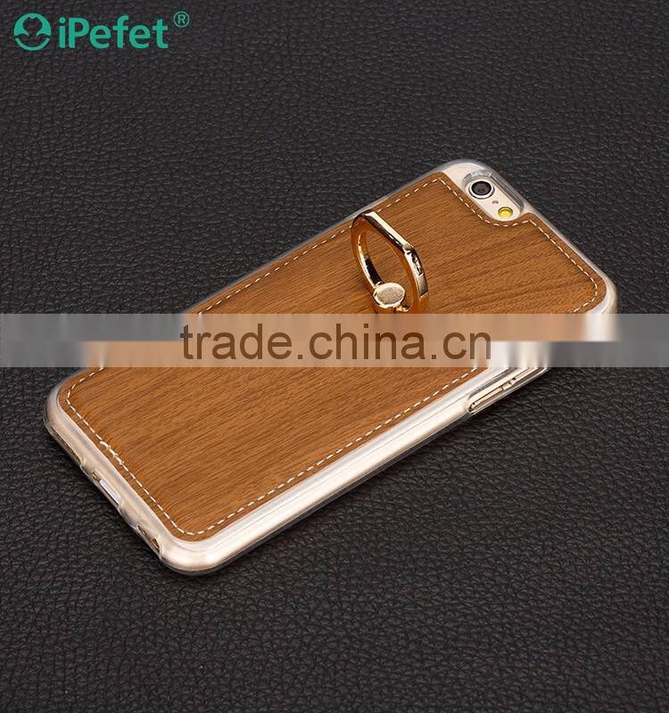 Finger Ring Holder TPU Phone Case For iPhone 6s, For iPhone 6 TPU+Leather Case with Ring Stand
