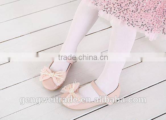 2015 Hot Sales Baby Girls Shoes Noble Bow Princess Baby Shoes Girl Leather Casual Shoes