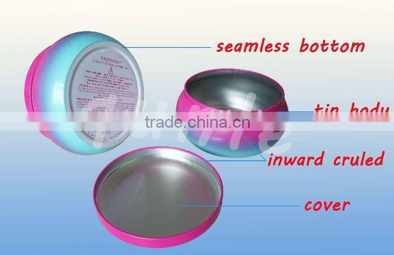 two-piece colourful seamless round candle tin box