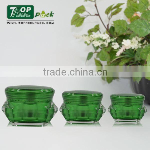 Popular 15g 30g 50g Luxury Diamond Acrylic Plastic Cream Jar, Plastic Serum Bottle