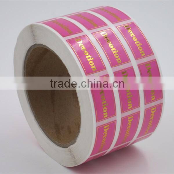 premium quality gold/sliver stamp paper sticker for can sealing