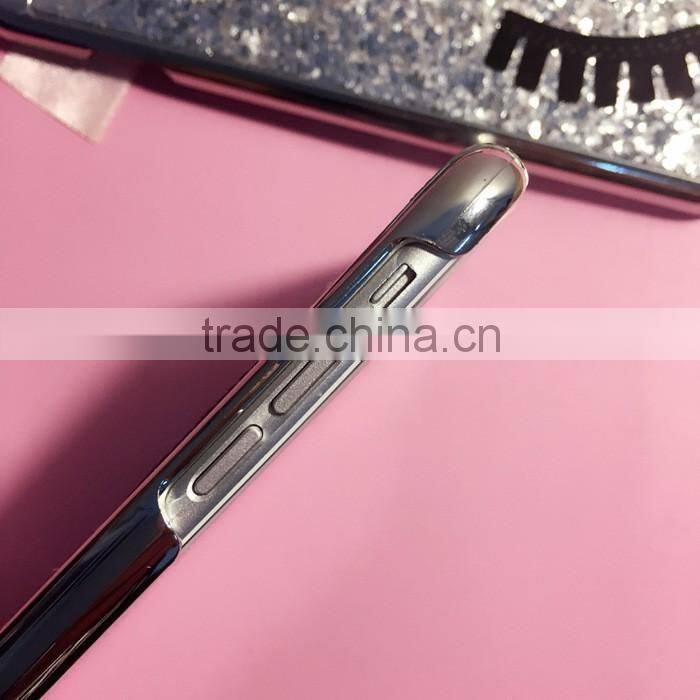 Shiny big eyes flash pink eyelashes phone case for iphone 6