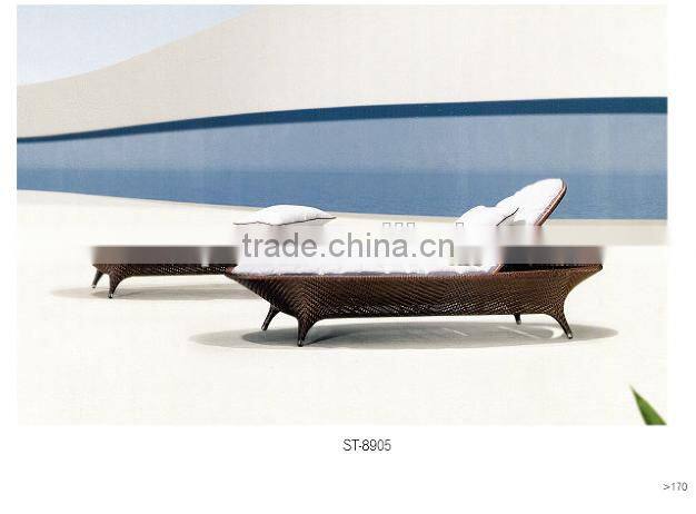 2014 Latest Design Rattan Outdoor Furniture Sun Bath Lounge Bed for foshan guangdong