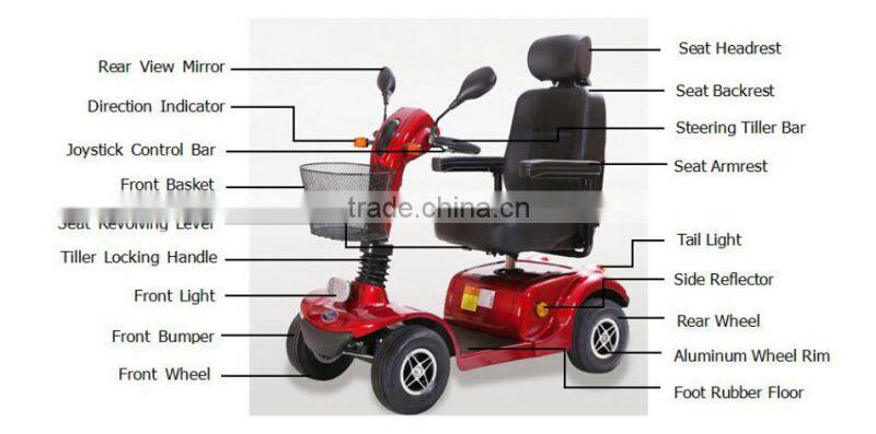 500W electric mobility scooter for disabled man with CE approval