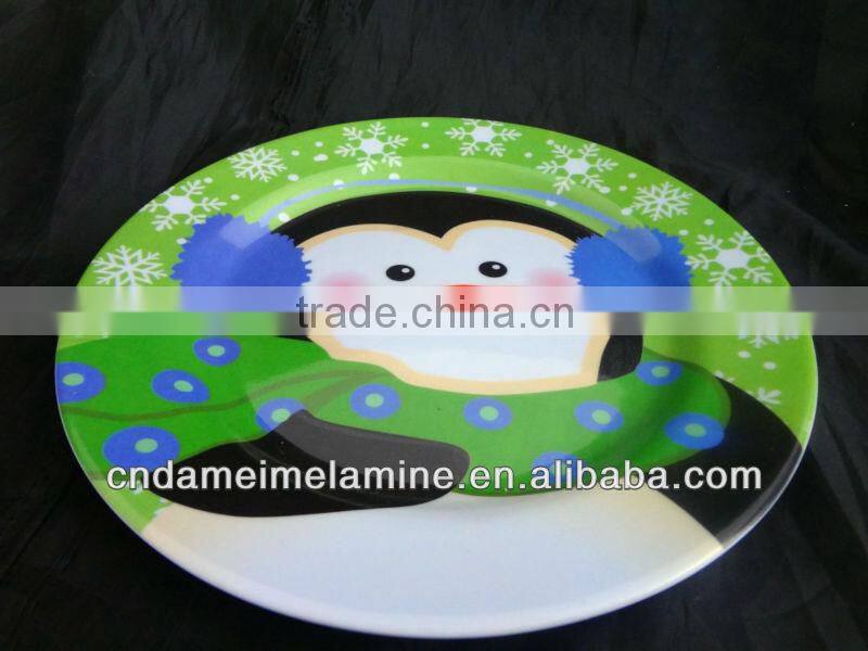 Christmas holiday dinnerware 11 inch melamine round plates