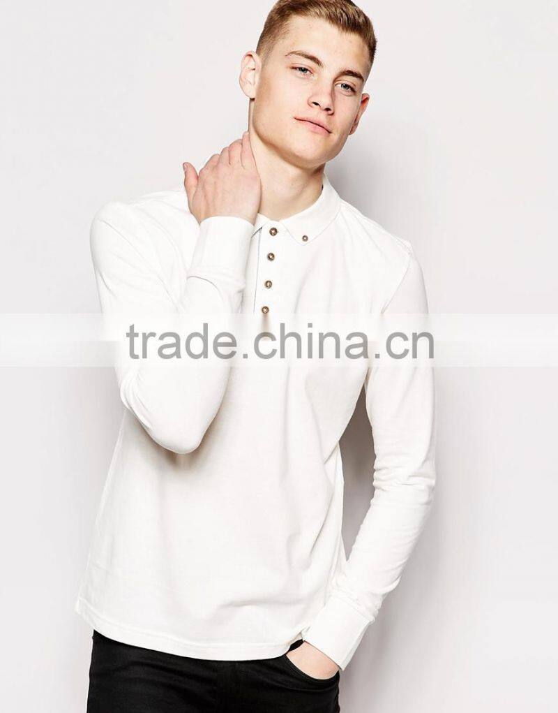 Fashion Design High Quality Long Sleeve Polo T Shi
