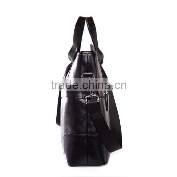 High-end oil wax cow leather tote clutch bag for middle-aged gentlemen dual bag