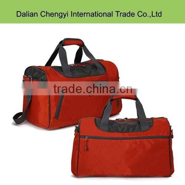 Factory price multi color polyester travel tote shoulder sports bag