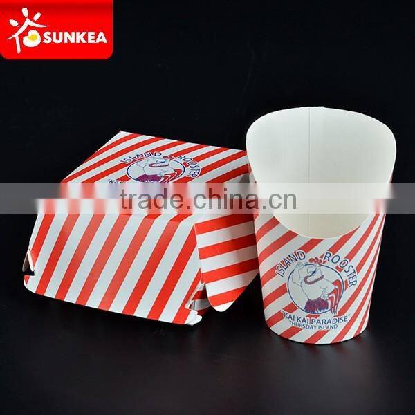 Disposable Chip cups, chip cartons of food grade paperboard