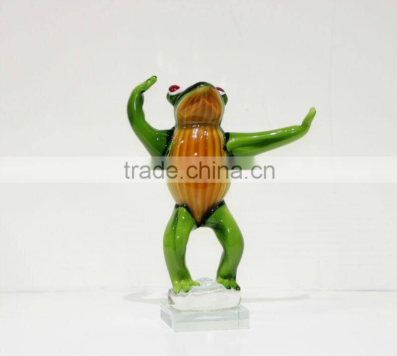 FISH HAND BLOWN GLASS ART GOLD FIGURINE FISH COLLECTION/DECOR