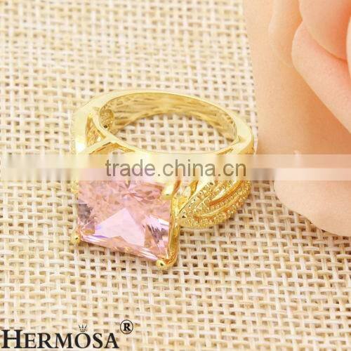 Good-Looking Deluxe Sweet Pink Kunzite 18K GP Women Engagement Ring Size 7 AR237