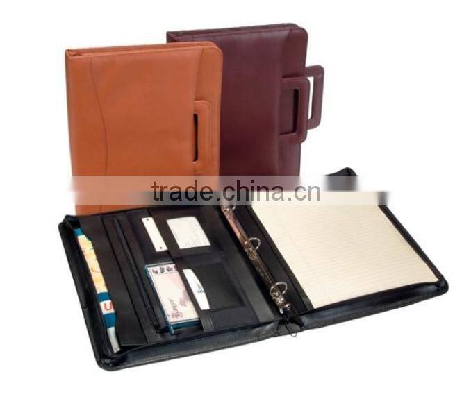 Handmade Leather Bound Fashion Padolio With Handle