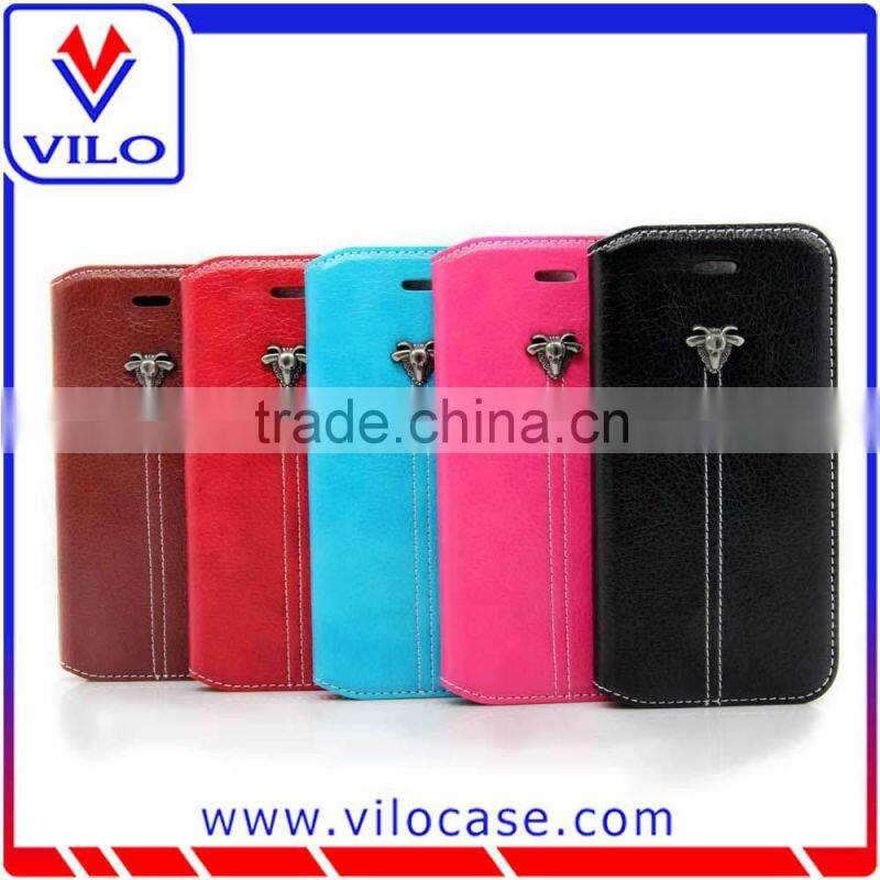 various colors combo Leather flip case for iphone 6s with card slot