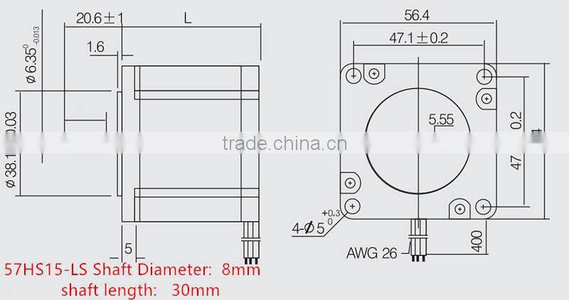 Leadshine 3 phase stepper motor nema 23 573S20-LS cnc stepper motor
