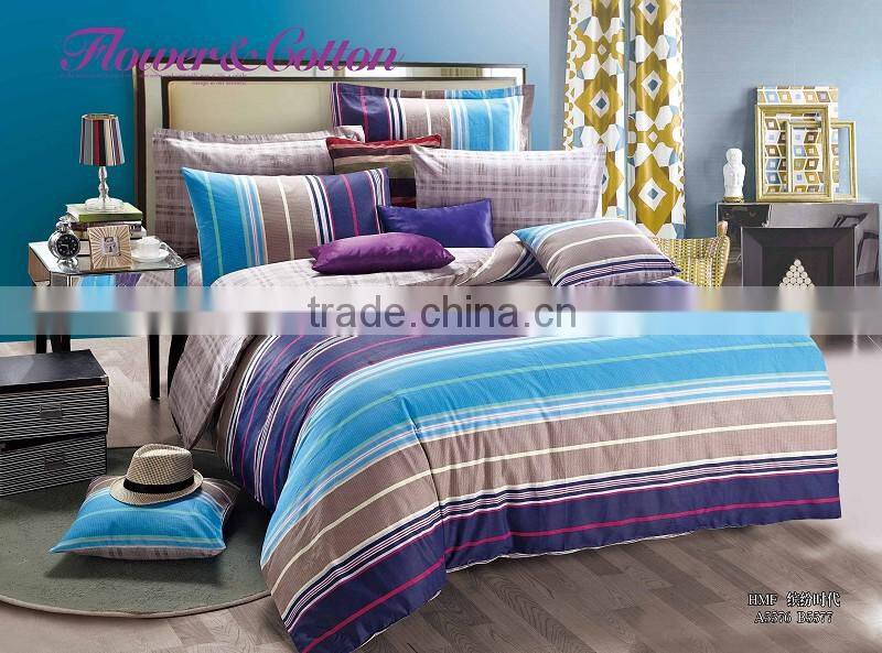 2014 Chinese bright cotton zebra printed home bedding set
