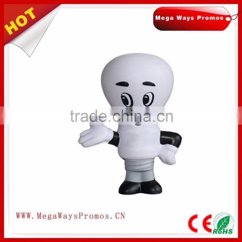 cheap pu material stress toy Bulb man