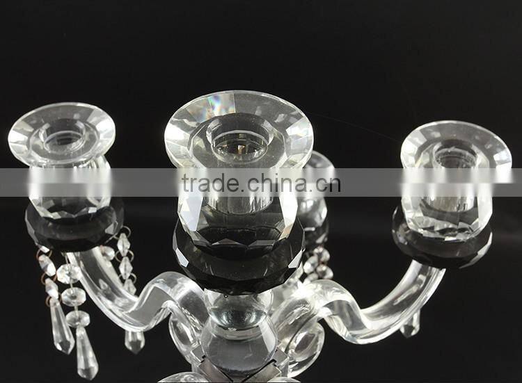 Factory sale European style simple design Crystal Candelabra crystal candleholder & Centerpiece for Wedding Event