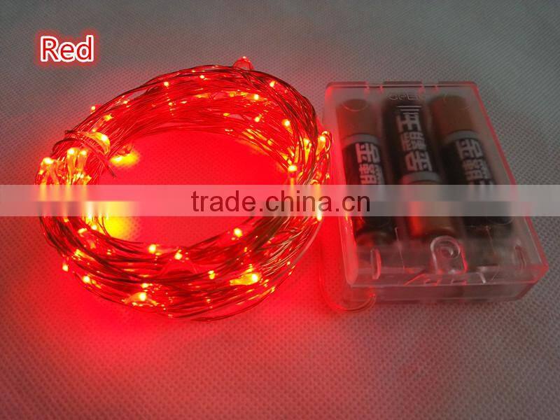 3AA Battery Operated 10M 100 leds Copper wire string lights 33FT Christmas light