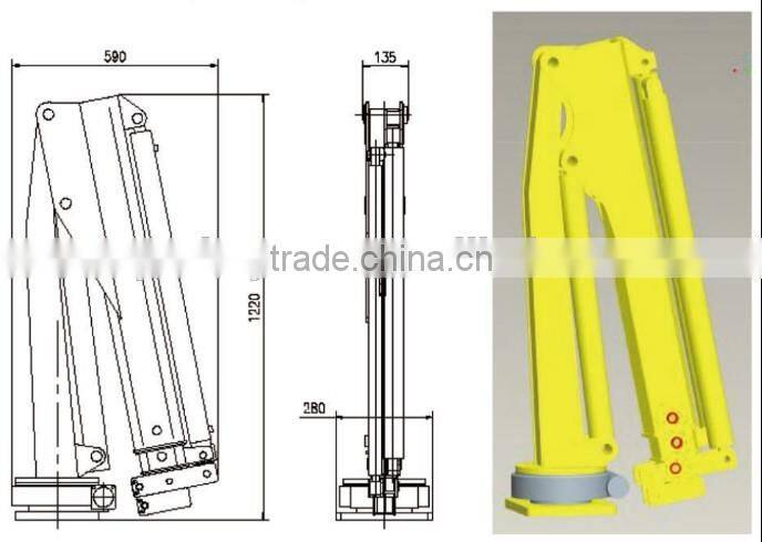 Hydraulic Pickup Truck Crane Winch with Cable