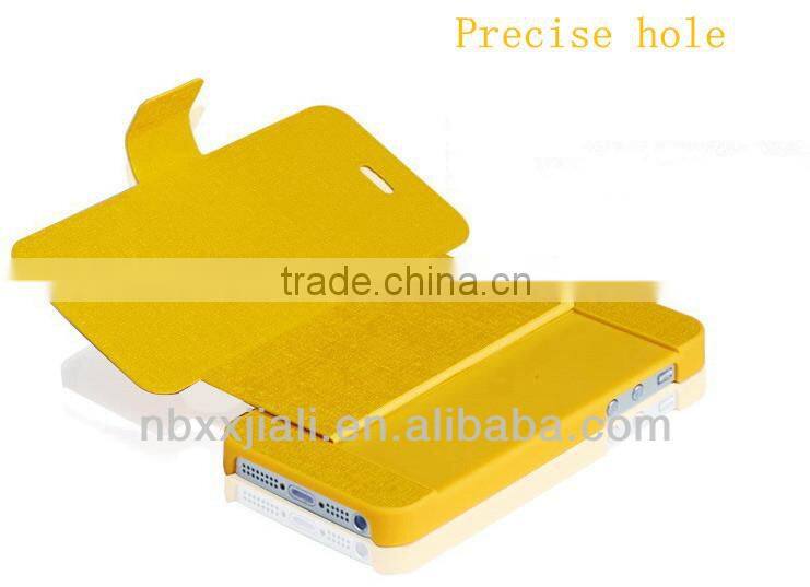 2014 Fashion elegant wallet design PU leather mobile phone case for iphone 4s with flip and stand function (OBS-M6078)