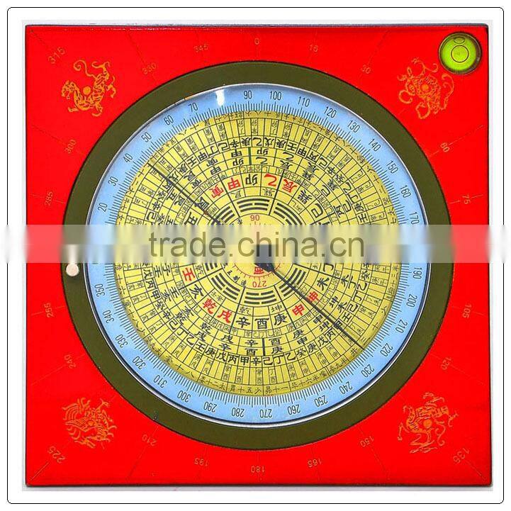 Red color Wooden material chinese fengshui lou pan,round lou pan