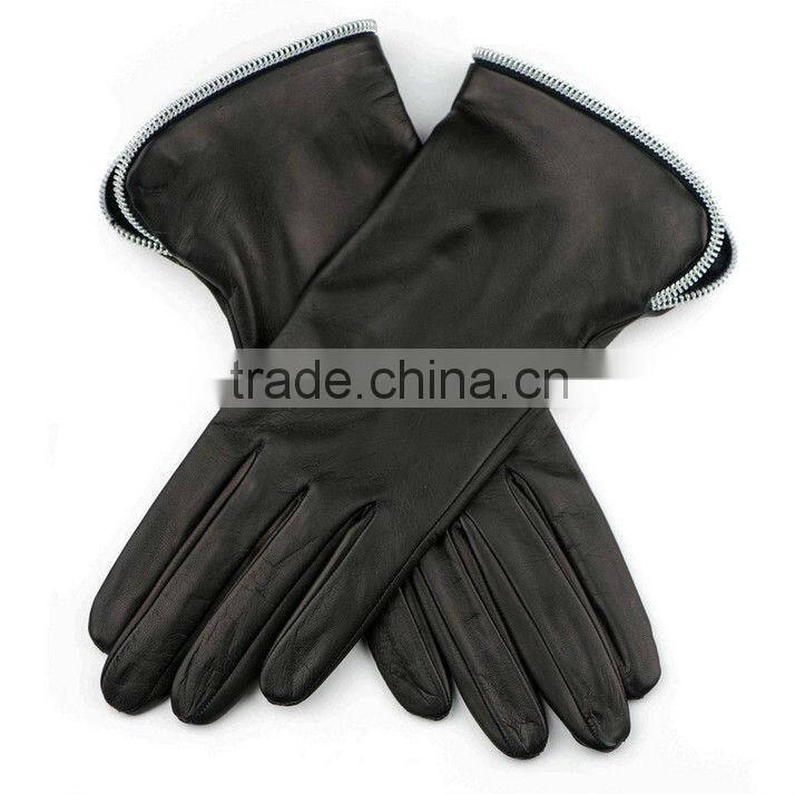 Goat Skin Glove For Lady With Zipper