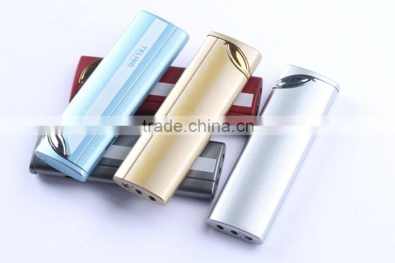 Unique design green flame metal lighter with a leaf shape decoration