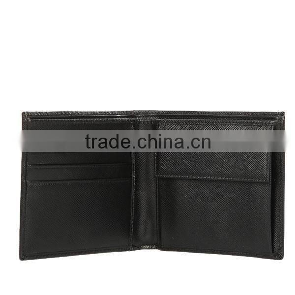 Whosale High Quality New Fashion Black Genuine Leather Wallet For Men