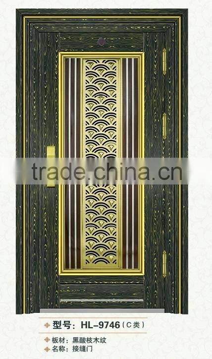 Stainless steel security front door/entry door seam door