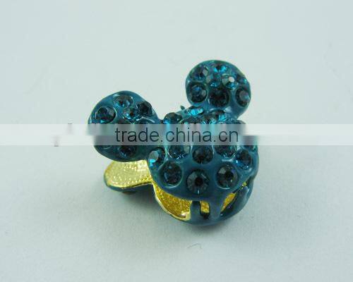 New Pink Ice Mickey Hair Clip Alloy Rhinestone Enamel