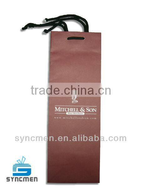 2014 High quality Wine bottle paper bag
