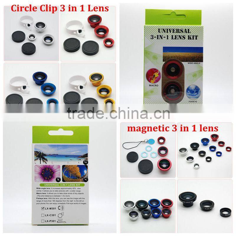 For all smartphone 3 in 1 lens camera lens for iphone4 4s 5 s samsung htc nokia