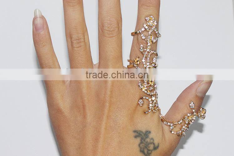 novelty antique silver rose flower shaped double ring