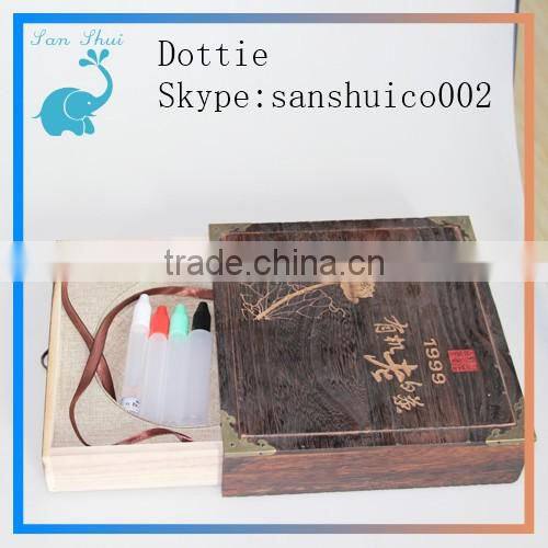 China New design wooden box with eye drop bottle hot sale eliquid ejuice dropper bottles