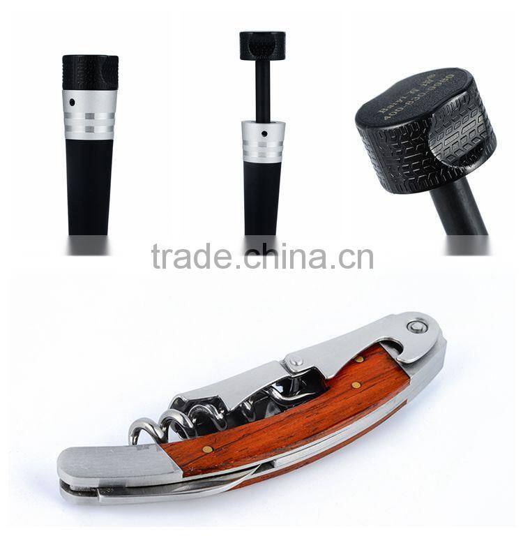 Durable Multi-Functional Two Step Flat Stainless Steel Bottle Openers Wine Corkscrew