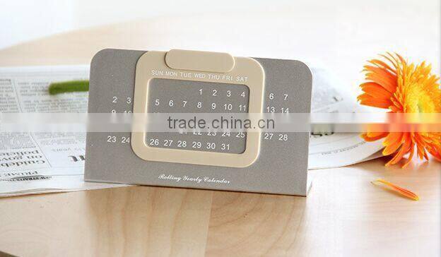 new products on china market rectangle paper-extracting rolling yearly cardboard calendar stand/classic desktop calendar stand