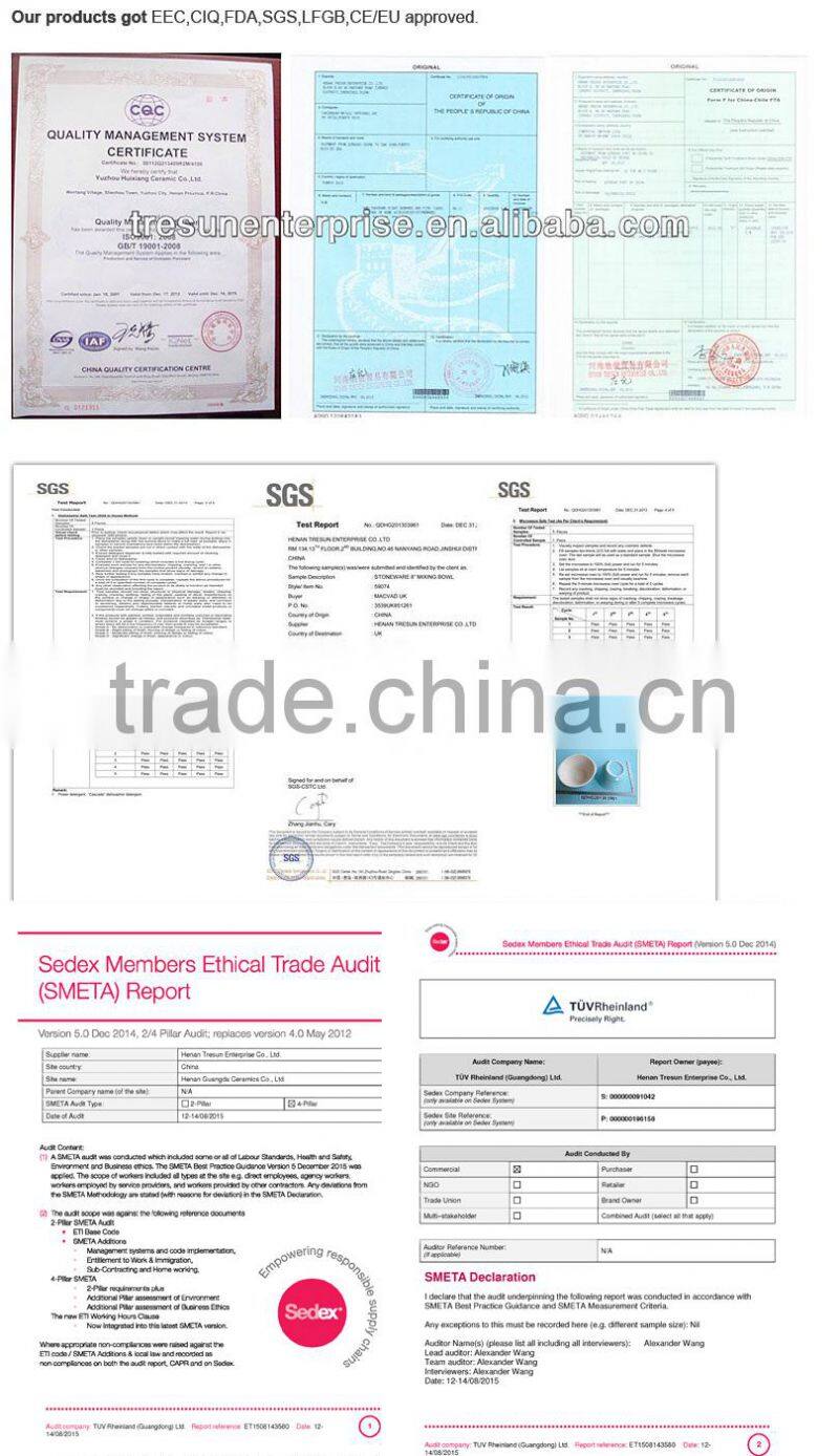 Hot Selling Red Strip Ceramic Handpainted Round Plate